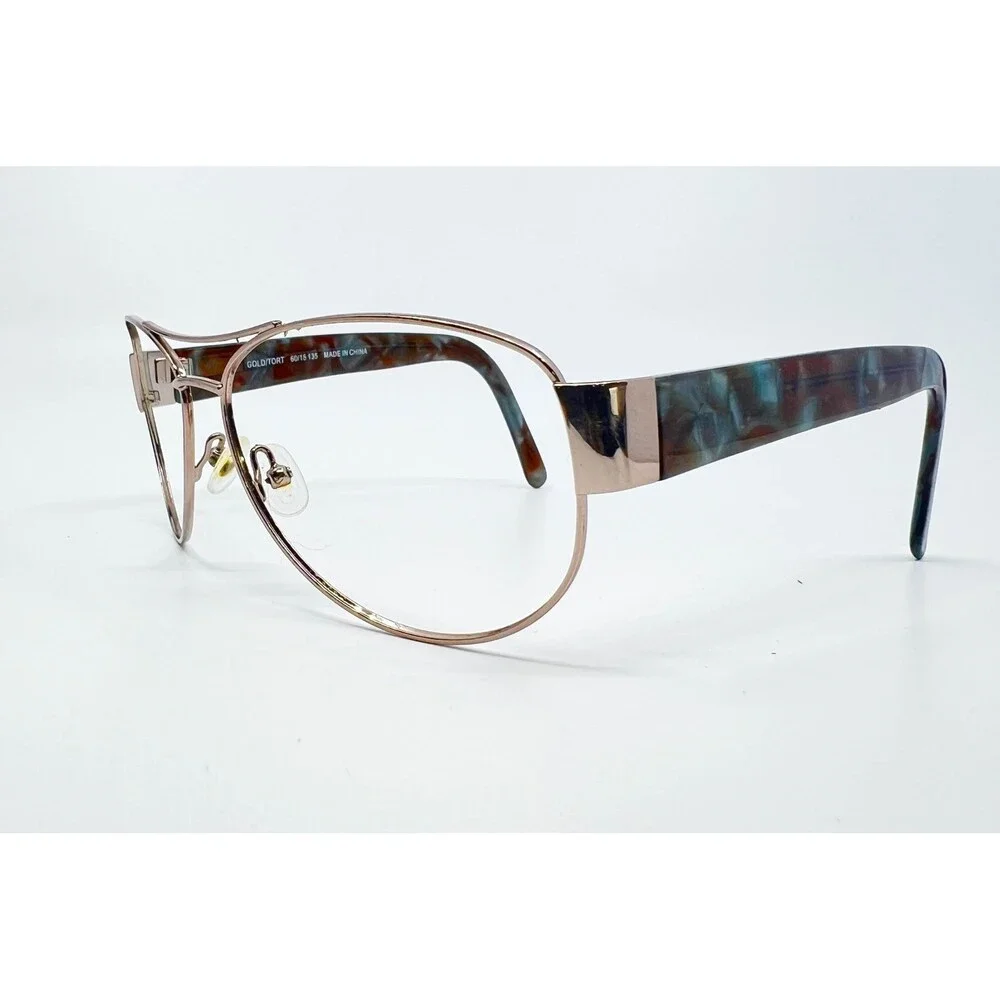 Kirkland Signature Eyeglass Frames Gold Tortoise Aviator KS MANDI 60-15-135